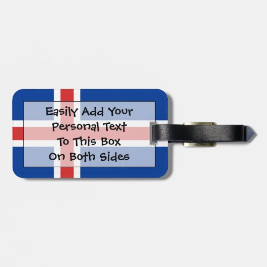 Étiquette À Bagage Drapeau de l'identification facile de l'Islande (Dos horizontal)