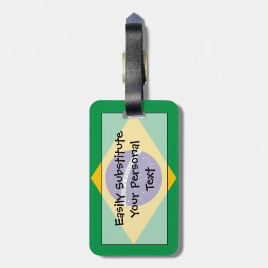 Étiquette À Bagage Drapeau de l'identification facile du Brésil (Dos Vertical)