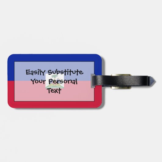 Étiquette À Bagage Drapeau de l'identification facile du Haïti (Dos horizontal)