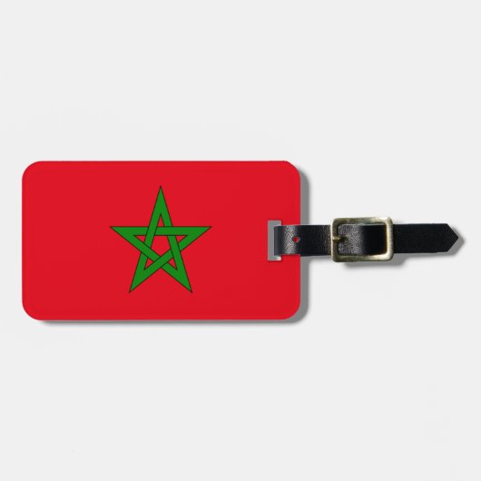 Étiquette À Bagage Drapeau de l'identification facile du Maroc (Devant horizontal)