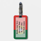 Étiquette À Bagage Drapeau de l'identification facile du Portugal (Dos Vertical)