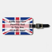 Étiquette À Bagage Drapeau de l'identification facile du Royaume-Uni (Devant horizontal)