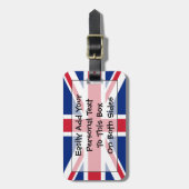 Étiquette À Bagage Drapeau de l'identification facile du Royaume-Uni (Devant Vertical)