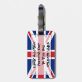 Étiquette À Bagage Drapeau de l'identification facile du Royaume-Uni (Dos Vertical)