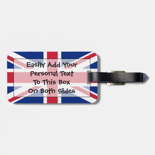 Étiquette À Bagage Drapeau de l'identification facile du Royaume-Uni (Dos horizontal)