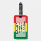 Étiquette À Bagage Drapeau de l'identification facile du Sénégal (Dos Vertical)