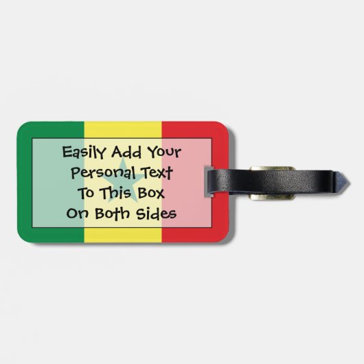 Étiquette À Bagage Drapeau de l'identification facile du Sénégal (Dos horizontal)