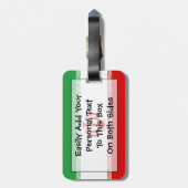 Étiquette À Bagage Drapeau de l'Iran Easy ID Personal (Dos Vertical)