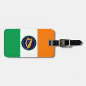 Étiquette À Bagage Drapeau de l'Irlande avec armoiries (Devant horizontal)