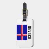 Étiquette À Bagage DRAPEAU de l'ISLANDE (Devant Vertical)