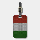 Étiquette À Bagage Drapeau de l'Italie avec l'effet de fibre de (Devant Vertical)