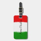 Étiquette À Bagage Drapeau de l'Italie. j'aime l'Italie (Devant Vertical)