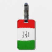 Étiquette À Bagage Drapeau de l'Italie. j'aime l'Italie (Dos Vertical)