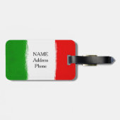 Étiquette À Bagage Drapeau de l'Italie. j'aime l'Italie (Dos horizontal)