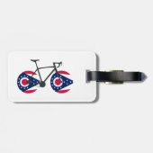 Étiquette À Bagage Drapeau de l'Ohio à vélo (Dos horizontal)