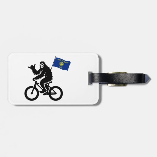 Étiquette À Bagage Drapeau de l'Oregon de Bigfoot Cyclon (Dos horizontal)