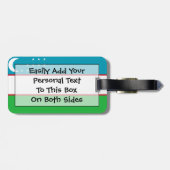 Étiquette À Bagage Drapeau de l'Ouzbékistan Easy ID Personal (Dos horizontal)