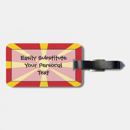 Étiquette À Bagage Drapeau de Macédoine Easy ID Personal (Dos horizontal)