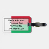 Étiquette À Bagage Drapeau de Madagascar Easy ID Personal (Dos horizontal)