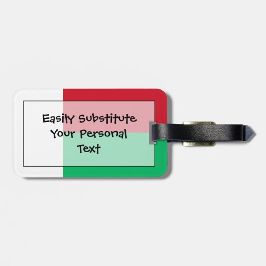 Étiquette À Bagage Drapeau de Madagascar Easy ID Personal (Dos horizontal)