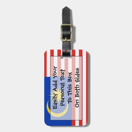 Étiquette À Bagage Drapeau de Malaisie Easy ID Personal (Devant Vertical)