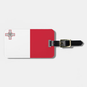 Étiquette À Bagage Drapeau de Malte Bagage Tag avec bracelet en cuir