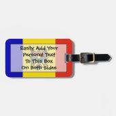 Étiquette À Bagage Drapeau de Moldavie Easy ID Personnel (Devant horizontal)