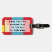 Étiquette À Bagage Drapeau de Mongolie Easy ID Personnel (Devant horizontal)