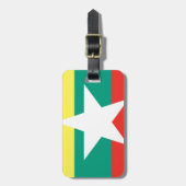 Étiquette À Bagage Drapeau de Myanmar (Birmanie) (Devant Vertical)