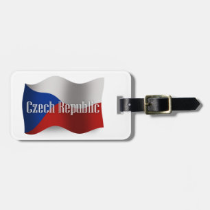 Étiquette À Bagage Drapeau de ondulation de République Tchèque