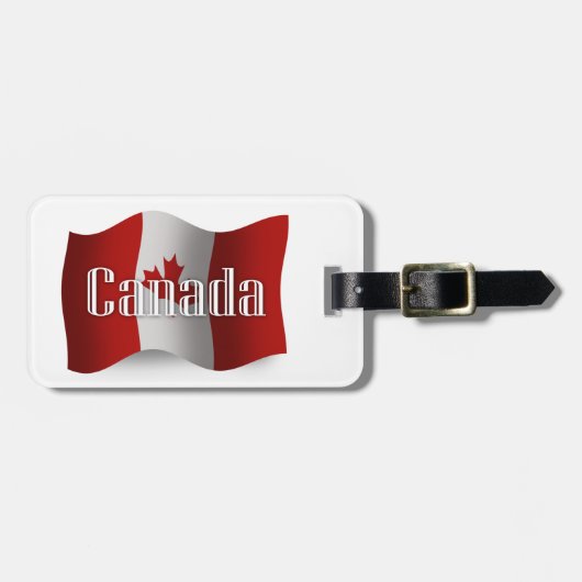 Étiquette À Bagage Drapeau de ondulation du Canada (Devant horizontal)