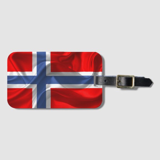 Étiquette À Bagage Drapeau de ondulation norvégien (Devant Horizontal)