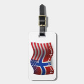 Étiquette À Bagage Drapeau de ondulation Norvégien-Américain (Devant Vertical)