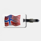 Étiquette À Bagage Drapeau de ondulation Norvégien-Américain (Dos horizontal)
