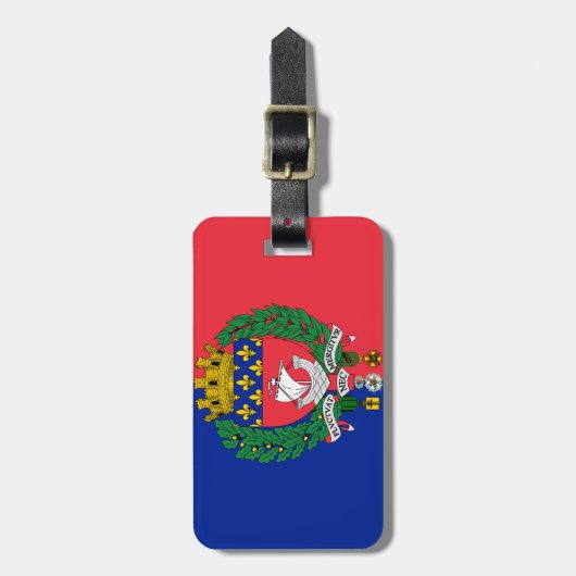 Étiquette À Bagage Drapeau de Paris, France (Devant Vertical)