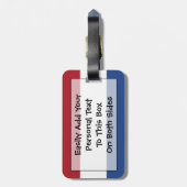 Étiquette À Bagage Drapeau de Pays-Bas Easy ID Personal (Dos Vertical)