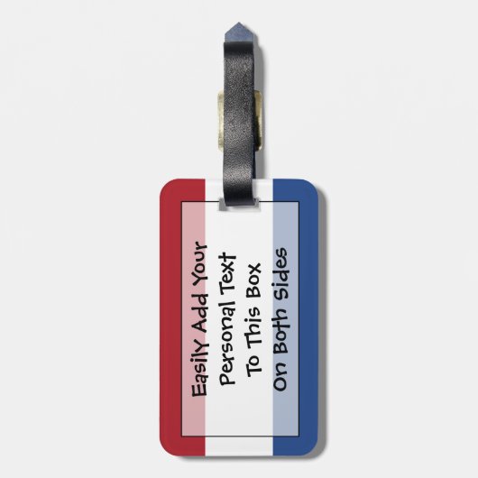 Étiquette À Bagage Drapeau de Pays-Bas Easy ID Personal (Dos Vertical)