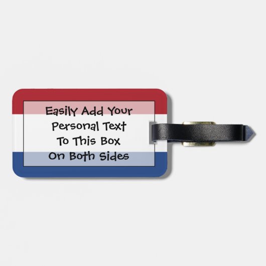 Étiquette À Bagage Drapeau de Pays-Bas Easy ID Personal (Dos horizontal)