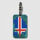 Étiquette À Bagage Drapeau de pays de l'Islande (Devant Vertical)