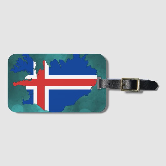 Étiquette À Bagage Drapeau de pays de l'Islande (Devant Horizontal)