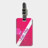 ÉTIQUETTE À BAGAGE DRAPEAU DE PLAGE DE SCUBA, DRAPEAU DE PLONGÉE TROP (Devant Vertical)