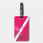 ÉTIQUETTE À BAGAGE DRAPEAU DE PLAGE DE SCUBA, DRAPEAU DE PLONGÉE TROP (Dos Vertical)