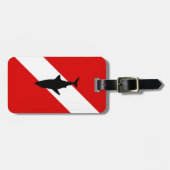 Étiquette À Bagage Drapeau de plongée : Requin (Devant horizontal)