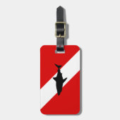 Étiquette À Bagage Drapeau de plongée : Requin (Devant Vertical)