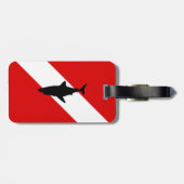 Étiquette À Bagage Drapeau de plongée : Requin (Dos horizontal)