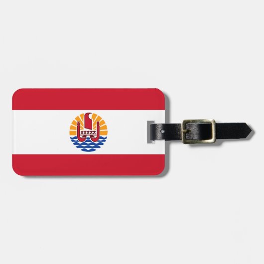 Étiquette À Bagage Drapeau de Polynésie française (Devant horizontal)