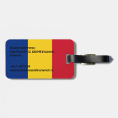 Étiquette À Bagage Drapeau de Roumanie (Dos horizontal)