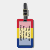 Étiquette À Bagage Drapeau de Roumanie Easy ID Personnel (Devant Vertical)