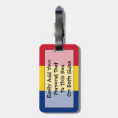 Étiquette À Bagage Drapeau de Roumanie Easy ID Personnel (Dos Vertical)