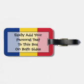 Étiquette À Bagage Drapeau de Roumanie Easy ID Personnel (Dos horizontal)